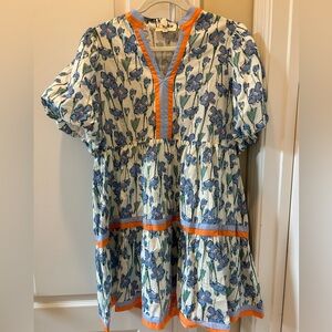 Entro Blue and Orange Floral Dress